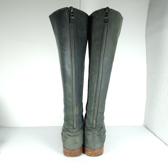 Olukai Women's Holo Lio II US11 Dark Green Leather Back Zip Tall Riding Boots - Picture 8 of 16